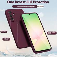 適用於 Galaxy A56 A36 A26 A16 A06 A07 A17 A27 A37 A57 S26 S25 FE 薄型纖薄手感軟橡膠凝膠保護手機殼，夏季糖果色可愛少女風，適用於 Galaxy S26 Ultra S25 Ultra、Honor、Redmi Note 15 - 酒紅色 - 查看 3