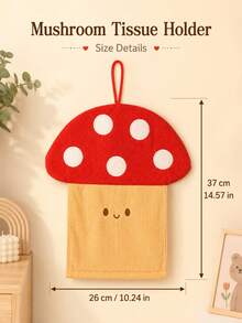 1PC Mushroom Hanging Tissue Box Cover, Soft Corduroy Tissue Holder With Easy-Pull Bottom Opening, Wall-Mounted Organizer For Bedroom Living Room - Multicolor - View 5