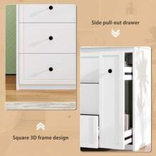 76 X 82, Freestanding Vanity, Fully Painted, Side Drawer, Ample Storage Space, Integrated Ceramic Sink, Low-Noise Sliding Rails, White. - 1 - View 6