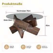 Living Room Table Sets - Walnut + MDF+Glass - View 3