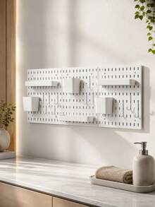 Best-Selling Home Essentials, Only Compatible With Our Store's Pegboard, Not Compatible With Other Pegboards. Basic Living 1pc Wall-Mounted No-Drill Pegboard, Multi-Combination Kit Accessories, Suitable For Workbench/Kitchen/Office/Craft Room/Bathroom - White - View 7