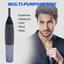 Conduroma Eyebrow Trimmer Electric For Men And Women, Rechargeable Multi-Functional Personal Trimmer, Painless Detail Trimmer With Rinseable Blade For Face Beard Neck (Dark Grey). - Dark Grey - View 10
