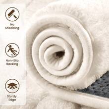 Sour Lemon Rugs Living Room Large 200x300cm,3D Area Rugs For Bedroom, Extra Large Rug For Living Room Wave Pattern, Washable Soft Shaggy Non Shedding Fluffy Carpet Mat For Living Room, Bedroom, Kitchen & Office - Milky White - View 3