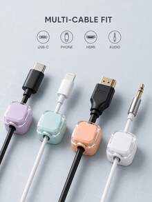 Packs Magnetic Cable Clips, Magnetic Desktop Cable Holder, Slot-Type Cable Clips - Cable Organizer, Cable Management, Cable Tidy Clips, Cable Fixer, Desktop Cable Organizer, Charging Cable Holder, Bedside Table Cable Organizer - Multicolor - View 2