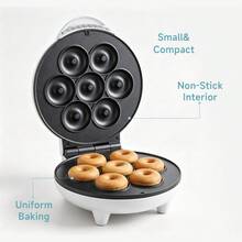 Mini Donut Maker, Suitable For Breakfast, Snacks, Desserts, Non-Stick Coating, Makes 7 Donuts At Once, Kitchen Home Use Donut Machine - US A Type Plug(110-127V) - View 4