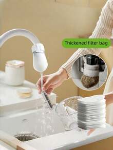 Faucet Filter Bag, Kitchen, Bathroom, Toilet, Thickened Material, Universal Faucet Filter Bag, Can Filter Sediment, Rust, Scale, Impurities From Tap Water, Well Water, Spring Water, Faucet Filter Bag Can Filter Rust And Impurities, Rotatable Home Anti-Splash Filter Bag, Faucet Filter Bag, Water Filter, Anti-Splash, Water Purification Bag, Filter , Cleaning Tool - Filter Cotton - View 2