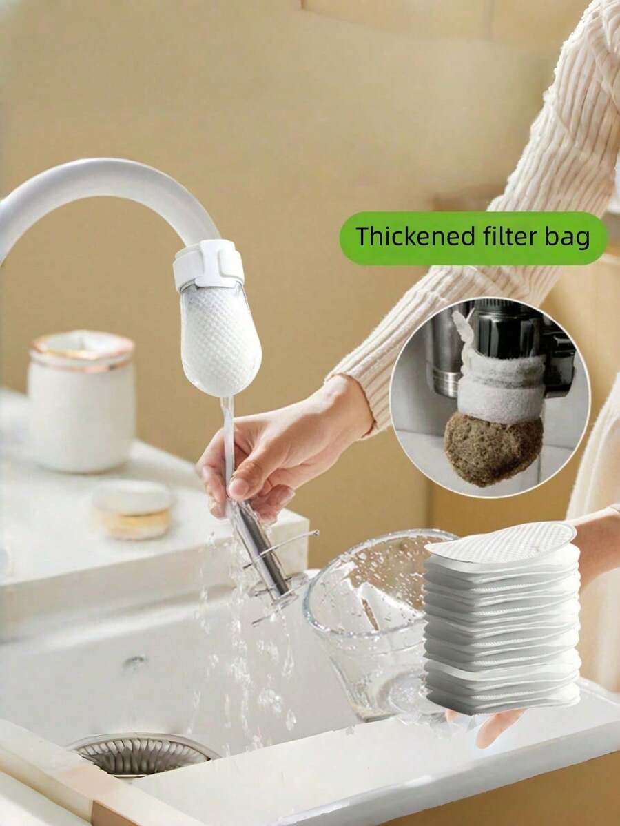 Faucet Filter Bag, Kitchen, Bathroom, Toilet, Thickened Material, Universal Faucet Filter Bag, Can Filter Sediment, Rust, Scale, Impurities From Tap Water, Well Water, Spring Water, Faucet Filter Bag Can Filter Rust And Impurities, Rotatable Home Anti-Splash Filter Bag, Faucet Filter Bag, Water Filter, Anti-Splash, Water Purification Bag, Filter , Cleaning Tool