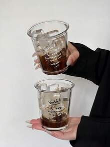 1 Buah Gelas Kaca Flip-Rim Minimalis Gaya INS yang Sangat Menarik, Kapasitas 330ml, Gelas Susu, Jus, Kopi, Air, dan Minuman Serbaguna yang Kreatif, Cocok untuk Restoran, Dapur, dan Kantor - MultiWarna - View 4