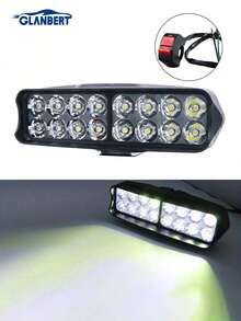 GLANBERT 8/12/16LED 摩托車超亮 LED 燈條附開關，高亮度外部輔助燈，適用於電動車、摩托車與三輪車改裝 - 白色 - 查看 9
