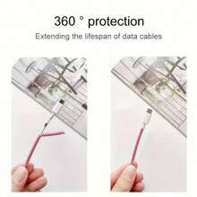 5pcs Random Color Spiral Cable Protector, Charger Cable Protector Data Cable Protector Sleeve Charger Cover, Earphone Cable Protector Suitable For Phone Earphone USB Data Cable Charger Protector Sleeve, Cable Sleeve - Multicolor - View 7