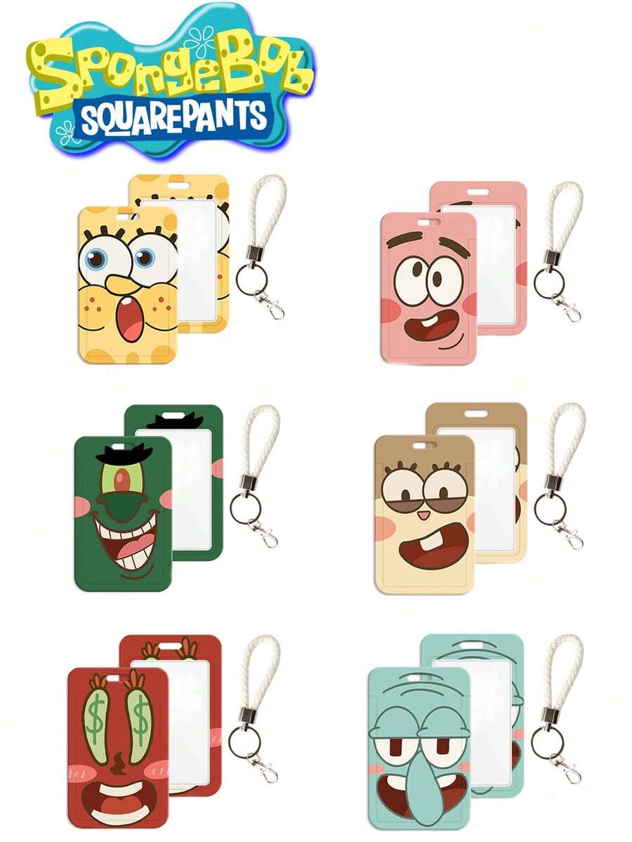 SpongeBob SquarePants SquarePants Cartoon Card Holder - Student ID, Cafeteria Meal Card, Badge, Campus Bus Metro Access Card Protective Cover - Multicolor - View 1