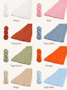 Country Style Cheesecloth Table Runner, Multiple Colors Available, Soft Semi-Transparent Gauze Table Decor, Natural Crinkle Texture, Long Flowing Tablecloth, Suitable For Wedding Receptions, Birthday Parties, Banquets, Restaurants And Home Event Decoration - Style a - View 6