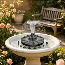 1pc Solar‑Powered Floating Fountain Pump, Outdoor Solar Water Fountain With Multi‑Spray Nozzles For Bird Bath, Garden, Pond Pool Landscape Decoration - Black - View 4