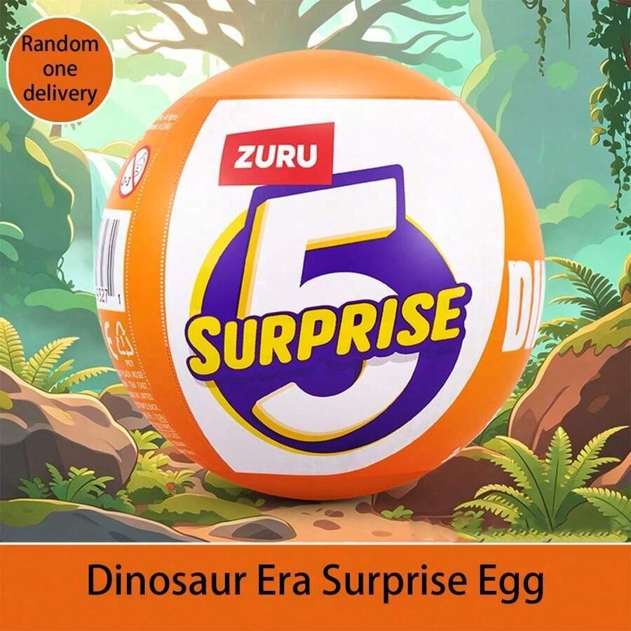 ZURU 5 Surprise Egg Jurassic World Dinosaur Educational Toy Blind Box, Interactive Toy, Holiday Gift, Birthday Gift For Boys - Orange - View 1