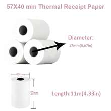 5/10 Gulungan Kertas Struk Termal 57x40 mm, Kualitas Premium, Kompatibel dengan Mesin Kasir POS dan Mesin Kartu Kredit - 57x40mm - View 2