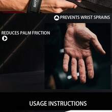 1 Pair R Anti-Slip Wear-Resistant Weightlifting Wrist Wraps, Wrap-Around Design Wrist Support Protection Sleeve, Suitable For Deadlift, Dumbbell, Barbell Strength Training Gym Fitness - Black - View 4