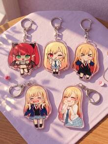 1Pc/5Pcs My Dress-Up Darling Keychain, Marin Kitagawa & Gojo Wakana Anime Pendant, Backpack Bag Hanging Decor, Cartoon Peripheral Gift. - Style2 - View 10
