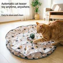 Nicbeybole 2pcs Pet Hunting Tent + Electric Cat Ball Toy, Single Person Pet Hunting Tent, Self-Entertainment Hidden Tent, Cat Dog Magic Ball Toy With Bell And Light, 2-In-1 Interactive Educational Cat Ball And Hunting Tent Set - Multicolor - View 7