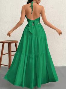 Women Maxi Dresses - Apricot - View 9