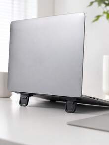 2 piezas Soporte plegable para portátil, elevador portátil invisible mini, soporte compacto para computadora para disipación de calor, soporte ergonómico para portátil para accesorios de oficina de escritorio - Multicolor - Ver 4