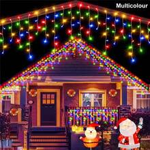 Christmas LED Fairy Waterfall Lights, Battery Powered, 8 Lighting Modes, Window Icicle Lights, New Year Party, Wedding, Bedroom, Living Room, Atmosphere Hanging Decoration Lights - Battery-operated Icicle String Lights - View 11