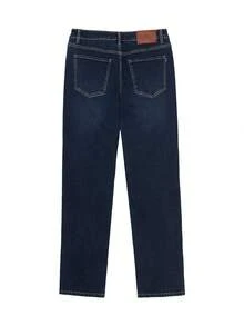 CAMEL CROWN Celana Jeans Pria Model Lurus dengan Tampilan Vintage, Celana Panjang Luar Ruangan yang Modis, Nyaman, dan Terasa Seperti Katun. - Biru - View 7