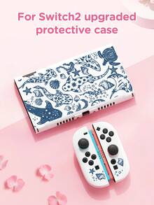 Ốp bảo vệ máy chơi game Switch họa tiết cá đại dương màu xanh, phụ kiện vỏ bảo vệ cho Switch2 (2025), tương thích với Switch2 (2025)/Switch OLED, túi đựng máy chơi game, quà tặng tuyệt vời cho người chơi Switch - Nhiều màu - Xem 3