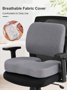 Minimalist Seat Cushion & Lumbar Support Set, Thickened U-Shaped Office Chair Back Cushion With Straps, Breathable Fabric Cover, Suitable For Office Chair, Computer Chair, Car Seat, Study, Home Office, Holiday, Holiday, Cyber Monday - Multicolor - View 11