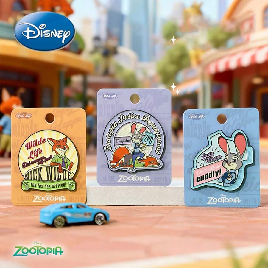 Monogram 1PC Disney Official Licensed Zootopia Character Judy Hopps Nick Wilde Cute Magnetic Brooch Metal Enamel Pin Badge Accessories For Backpack Denim Jacket Decor Holiday Gift - A - View 1