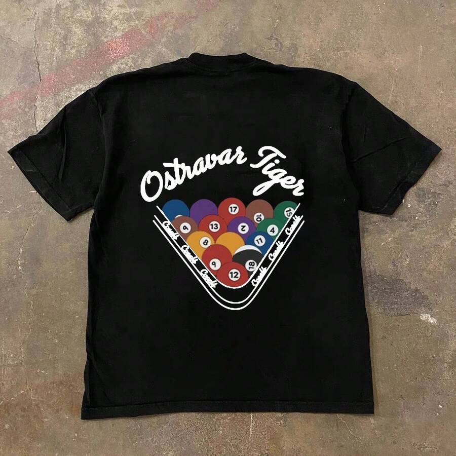 Women T-Shirts - 短袖--黑色--撞球文化(ab面) - 查看 1