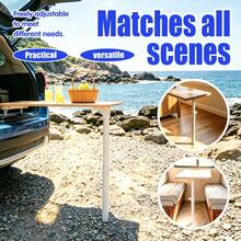 Foldable Table Legs, Multi-Functional Adjustable - 90° Angle Metal Replacement Table Legs, Suitable For Trunk Party/Beach Picnic/Hiking Camping Scenarios, Applicable To Camping Tables, Laptop Desks And Coffee Tables Etc. - Durable Metal Structure, No Shaking And Ultra-Light, Portable Folding Camping Table Legs - Black - View 5