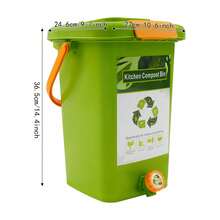 15L/3.3 Gal Kitchen Compost Bin, Free Standing Compost Container, Large Capacity Compost Container With Filter Plate - A - View 3