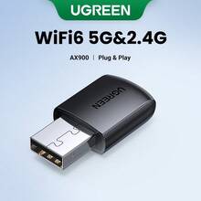 UGREEN 2.4G & 5G WiFi6 Wireless Network Card 600Mbps 286Mbps USB WiFi Adapter For PC Computer USB Ethernet WiFi - Black - View 1