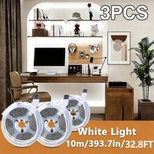 5pcs/3pcs/1pc, LED Light Strip With Switch, USB Powered Flexible Ceiling Light Strip With Button Switch, Warm White/White Light, Drill-Free Linear Light Strip Suitable For TV Backlight And Home Decor, Perfect For Weddings, Halloween, Christmas, Parties And More - White - View 22
