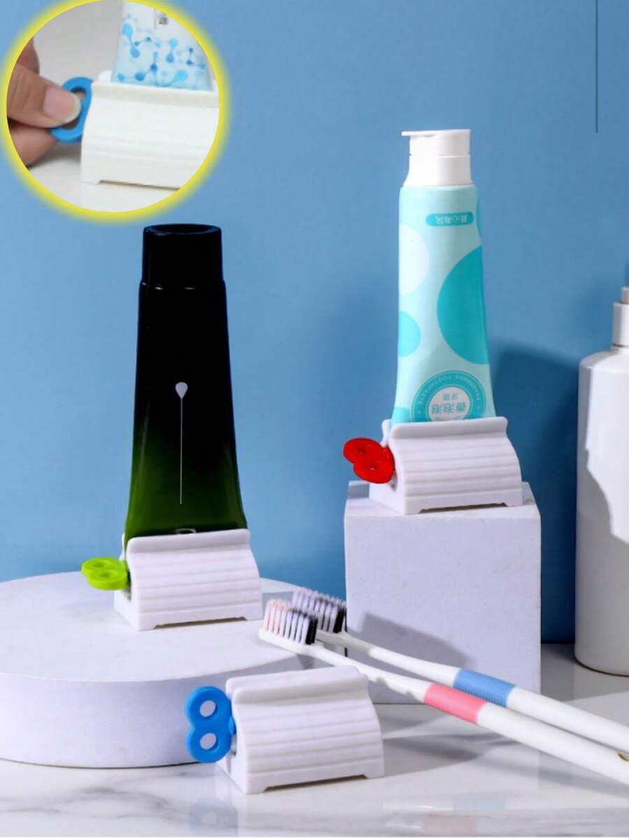 Manuell tandkrämstryckare, dispenser för handkräm och ansiktsrengöring, tandkrämstryckare för tub, provrulle, kreativ DIY-tandkrämstryckare, husdjurstandkräm, skol- och förskoleartiklar, födelsedags- och examenspresent, mjuk tandkrämstryckare för barn, tryckstav för tandkräm, roterande manuell pump för ansiktsrengöring