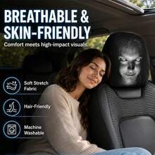 Halloween Themed Car Headrest Cover, Fun Car Interior Decor Fits Multiple Car Models, 2 Packs Car Neck Pillow Covers, Washable, Easy To Install, No Insert, Portable & Dust Proof, Suitable For Travel & Daily Commute, Ideal For Car Enthusiasts - Multicolor - View 4