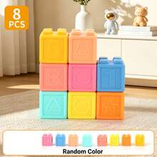 Soft Rubber Blocks & Silicone Grip Balls For Infants, Early Learning Sensory Toys For Children 2 Years And Up - Multicolor - View 6
