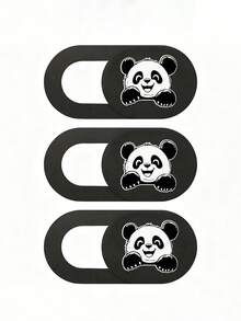 3pcs Cute Panda Pattern Camera Privacy Cover, Ultra Thin Sliding Webcam Blocker, Privacy Protector For Smartphone Laptop Desktop Tablet, Strong Adhesive Decorative Camera Lens Cover - Multicolor - View 1