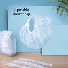 50/100/200pcs Disposable Elastic Extra Large Thickened Upgraded Transparent Shower Caps, Hair Mask Caps, Hair Dye Caps, Deep Nourishing Shampoo Caps, Suitable For Kitchen, Hair Salon And Beauty Salon, Essential For Business Travel - Basic model - View 6