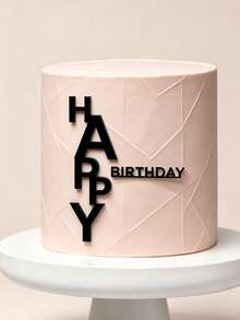 1/2/3/4pcs Fashionable Minimalist Black "Happy Birthday" Cake Toppers, Acrylic Cake Decorations - View 3