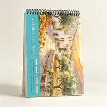 A4 Coil Watercolor Notebook, 300gsm Heavy Art Paper, Sketch Drawing Pad, Back To School Stationery, Ideal Art Gift For Students & Artists,1pc - Multicolor - View 13