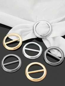 3pcs Multi-Functional Metal Scarf & Accessory Clips - Elegant & Fashionable Accessories, Suitable For Scarves, T-Shirts And Belts, Perfect For Various Occasions - Multicolor - View 3
