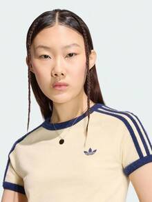 Adidas Originals Kaos Rajut Wanita Lengan Pendek Tanpa Kerah TKS7376 - Angsa kuning - View 5