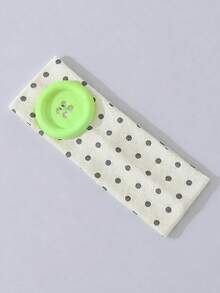 1件女款時尚多巴胺鈕扣裝飾波點印花柔軟防滑髮箍，彈性瑜伽運動髮飾，適合日常穿搭與多種場合 - 彩色 - 查看 5