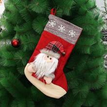 1pc/Large Cartoon Christmas Sock Gift Bag Christmas Tree Hanging Ornament Candy Gift Bag Holiday Decoration Pendant - Multicolor - View 3