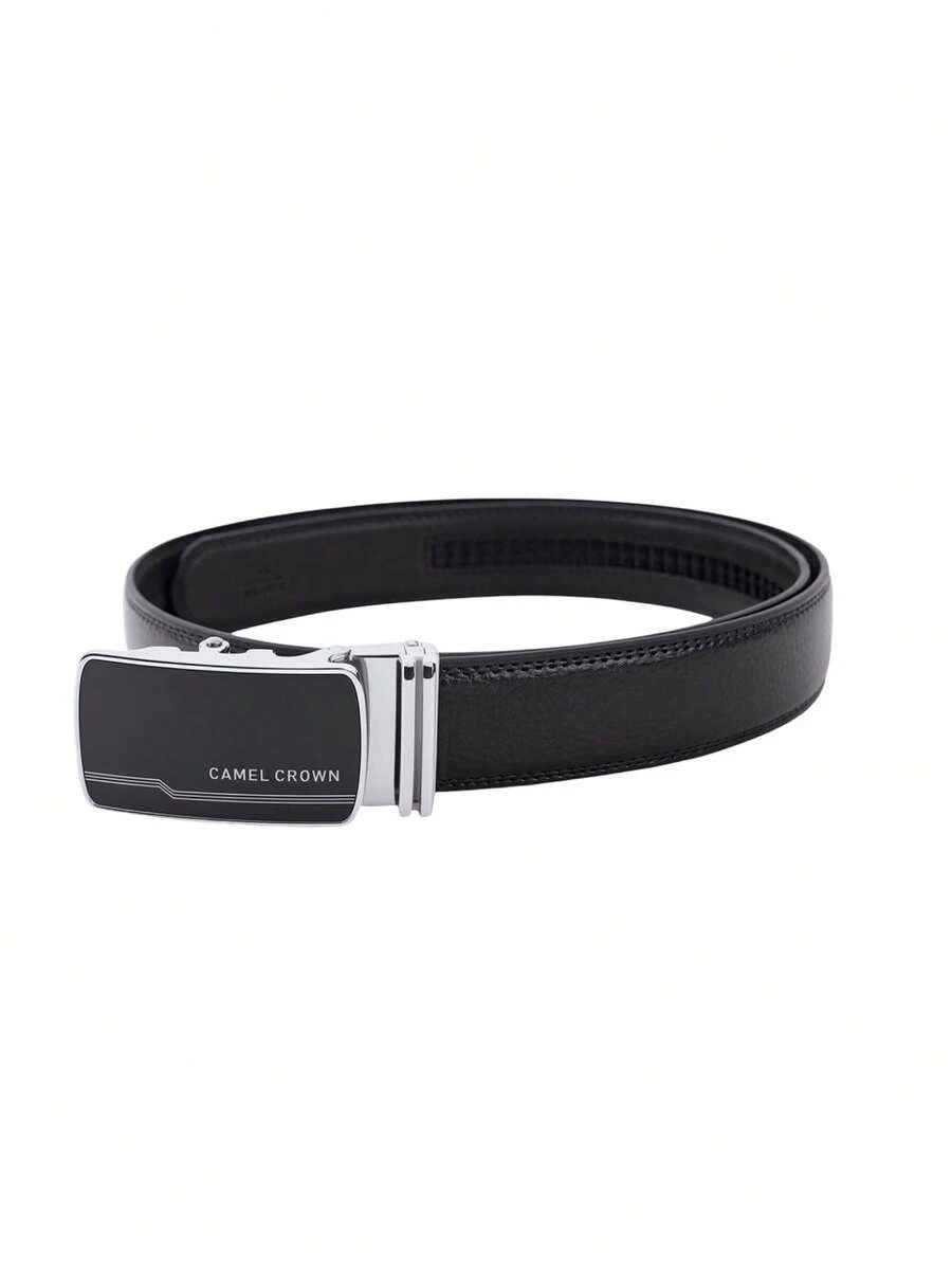 CAMEL CROWN Men's Leather Belt, Automatic Buckle Business Formal Waist Belt, Adjustable Formal Belt, Suitable For Daily Work And Casual Wear - Black - View 1