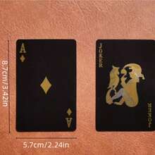 1 Set High-Quality Tear-Resistant Playing Cards With Luxury Gold Foil Heart Design, Portable Storage Box, Recommended Gift For Halloween, Thanksgiving, Christmas Party Games (Random Color) - Gold Foil - View 9