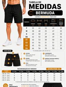 Men's Bermuda Shorts With Zipper, Gym, Sports, Beach, Breathable & Lightweight Polyamide - Beige - View 8