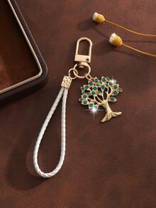 1pc Fashionable European & American Creative Versatile Hollow Tree Of Life Keychain Bag Charm Accessory, Suitable For Women's Car Key, Bag Pendant Decoration And Gift - Multicolor - View 4