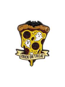 1pc Cute Halloween Brooch, Creative Little Ghost Pumpkin Paper Cup Pizza Alloy Badge Clothing Accessory, Backpack Jacket Decoration - Multicolor - View 14